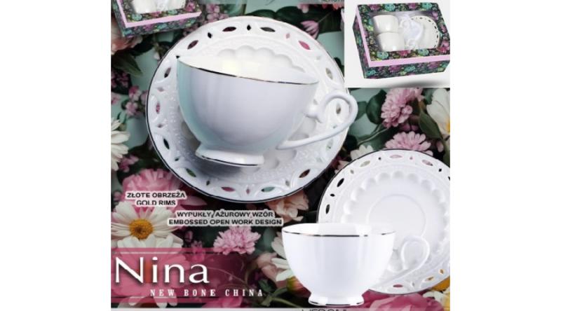 V.B.23728 Nina porceláncsésze+alj, 250ml, 2 személyes, dobozban