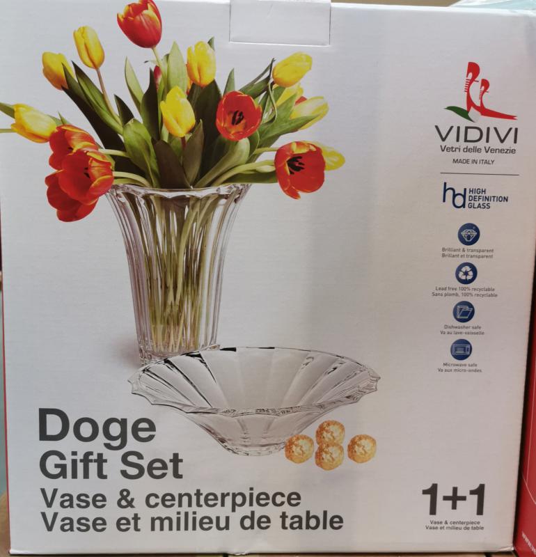 Vidivi Doge üveg váza és tál szett (1+1 db)