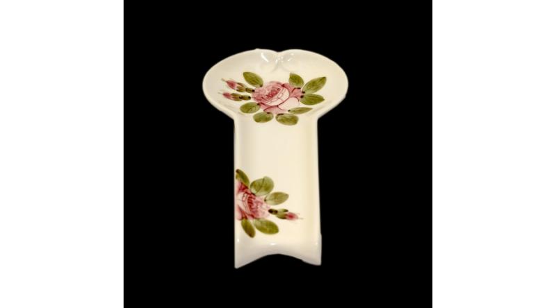 V.K.44-11 Romantik rózsás lapos fakanáltartó,kerámia,kézzel festett