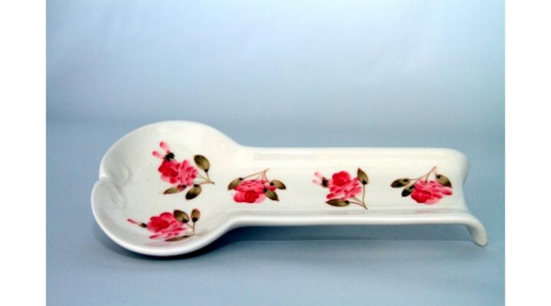 V.K.50-11 Violin rózsás lapos fakanáltartó,kerámia,kézzel festett-12,5x25x3cm