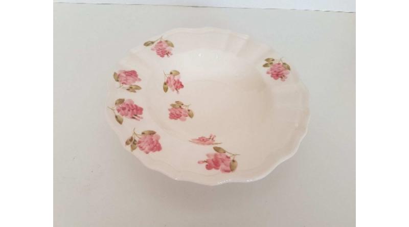 V.K.50-24 Violin rózsás mélytányér,kerámia,kézzel festett-dia24x5cm