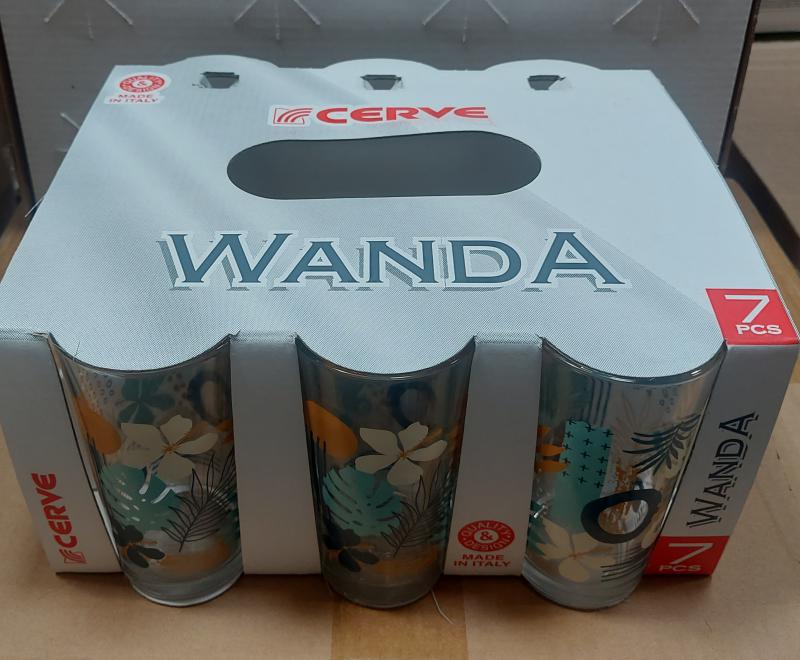 Wanda üdítős készlet, 6 pohár, 1 kancsó