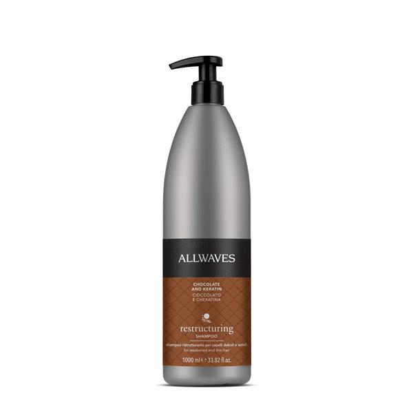Allwaves Chocolate and Keratin restructuring shampoo 1000ml / Regeneráló sampon csokoládé / keratin