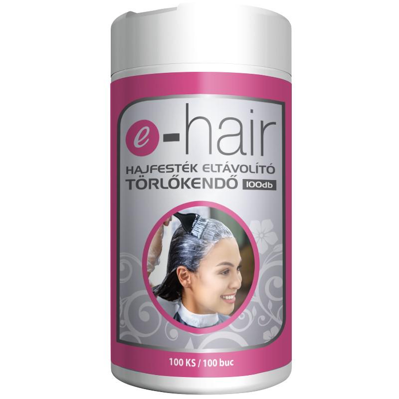 e-Hair Hajfestékeltávolító törlőkendő 100db/doboz