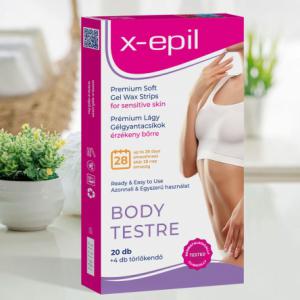 X-Epil Prémium lágy gélgyantacsíkok érzékeny bőrre testre 20db