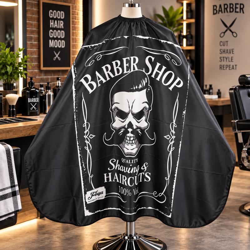 Hajvágó kendő Barber Head, kapcsos – 145 × 160 cm – (J-18)