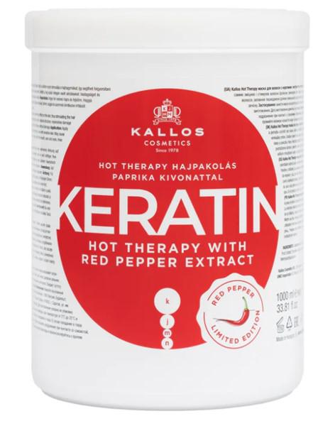 Kallos Hot Therapy hajpakolás Keratinnal és paprika kivonattal 1000ml