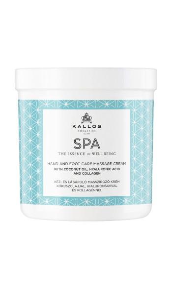 Kallos Spa Kéz- és Lábápoló Masszírozó Krém Kókuszolajjal, Hialuronsavval és Kollagénnel 500 ml (SPA1475)
