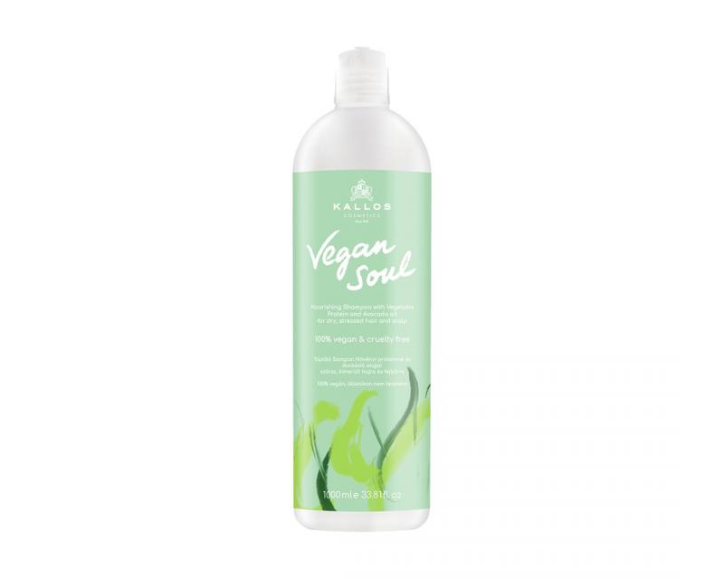 Kallos Vegan Soul Tápláló Sampon Növényi Proteinnel és Avokádó Olajjal Száraz, Kimerült Hajra 1000ml (1KCLA1684)