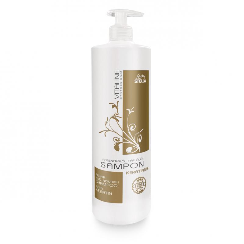 Lady STELLA Vitaline Sampon Hajregeneráló keratinnal / SLES-FREE (Sodium Laureth Sulfate - mentes)/ Repair / 1000ml