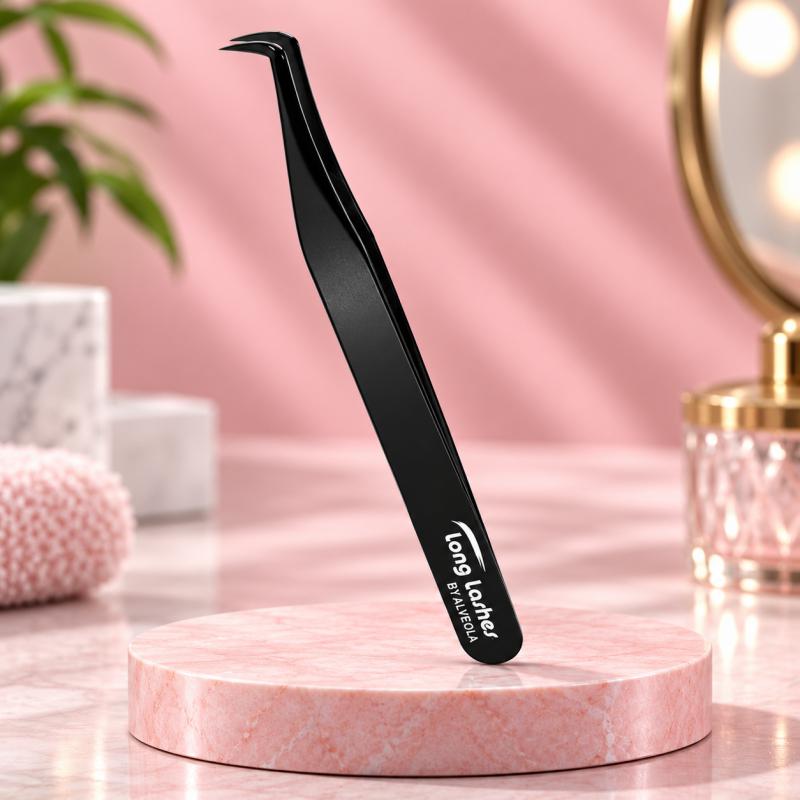 Long Lashes 90 fokos Volume Pro szempilla csipesz – fekete (LLA33027)