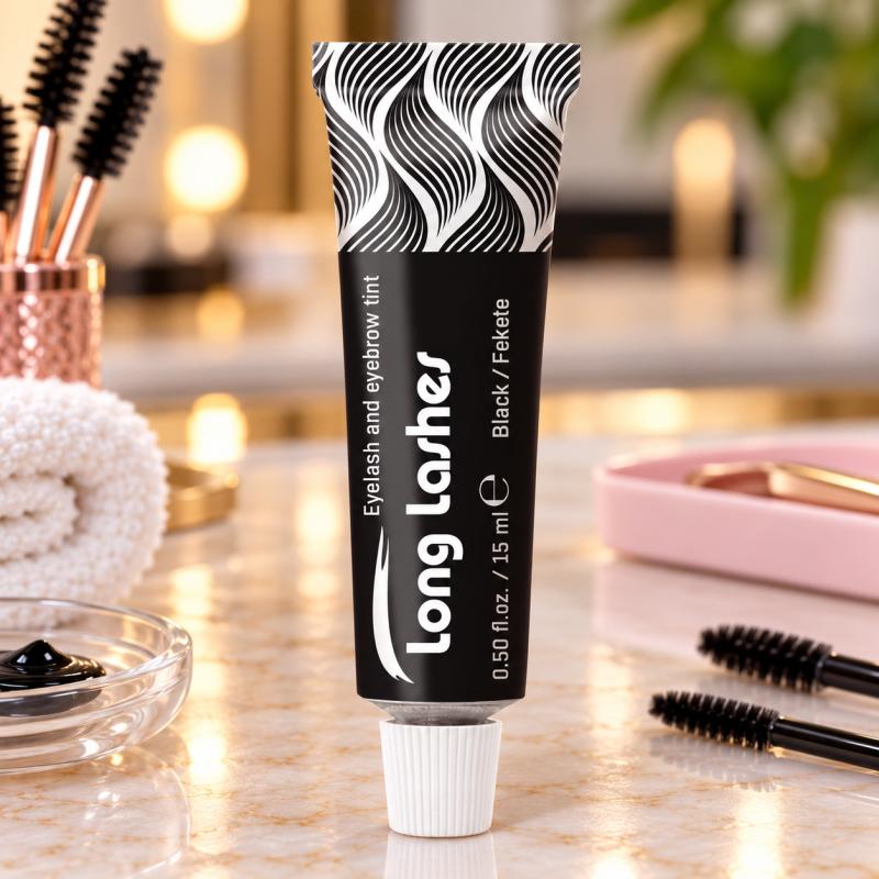 Long Lashes (korábban JimJams) Szempilla- és Szemöldökfesték – Fekete, 15 ml (JI1010)