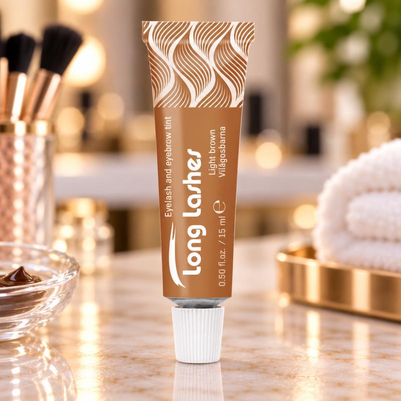 Long Lashes Szempilla- és Szemöldökfesték – Világosbarna, 15 ml (JI1024)