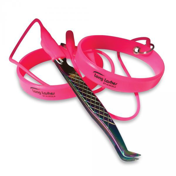Long Lashes Szilikon Csipeszfogó Karkötő (LLA33023) - Pink, 2 db