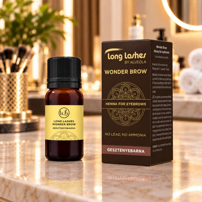 Long Lashes WonderBrow Henna Szemöldökfesték – Gesztenyebarna, 4 g (LLWBH0003)