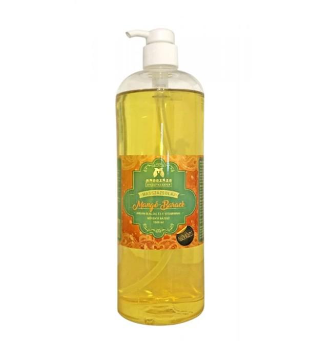 Mangó–Barack masszázsolaj 1000ml (argánolajjal és E-vitaminnal) + adagoló pumpa