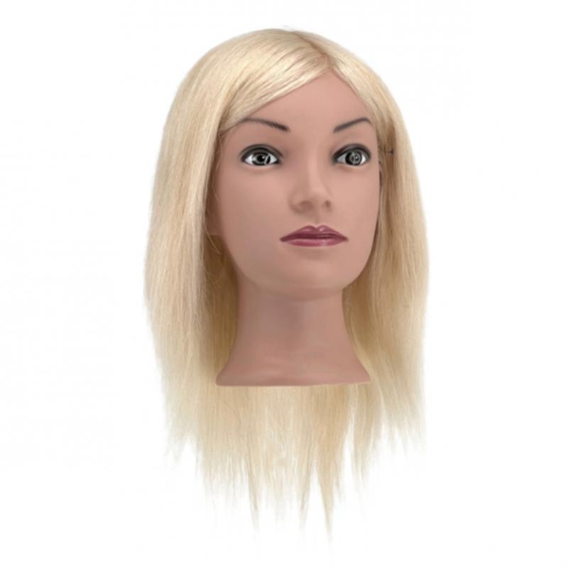 Martina babafej természetes hajjal, 25 cm, világos szőke (1161)