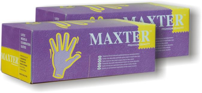 Maxter - Latex vizsgálókesztyű / Enyhén púderezett / 100db/doboz / "L"