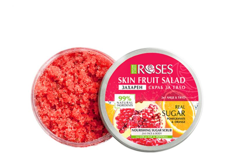 Nature of Agiva Roses Skin Fruit Salad 2:1 Cukros Bőrradír arca és testre Gránátalma és Narancs kivonattal 200ml / 990178