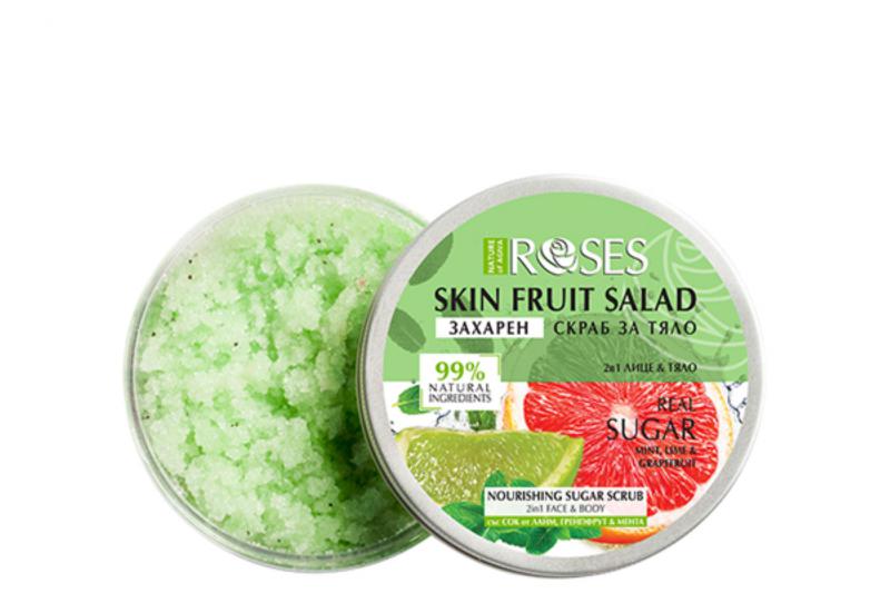 Nature of Agiva Roses Skin Fruit Salad 2:1 Cukros Bőrradír arca és testre Grapefruit, Lime és Menta kivonattal 200ml / 990175