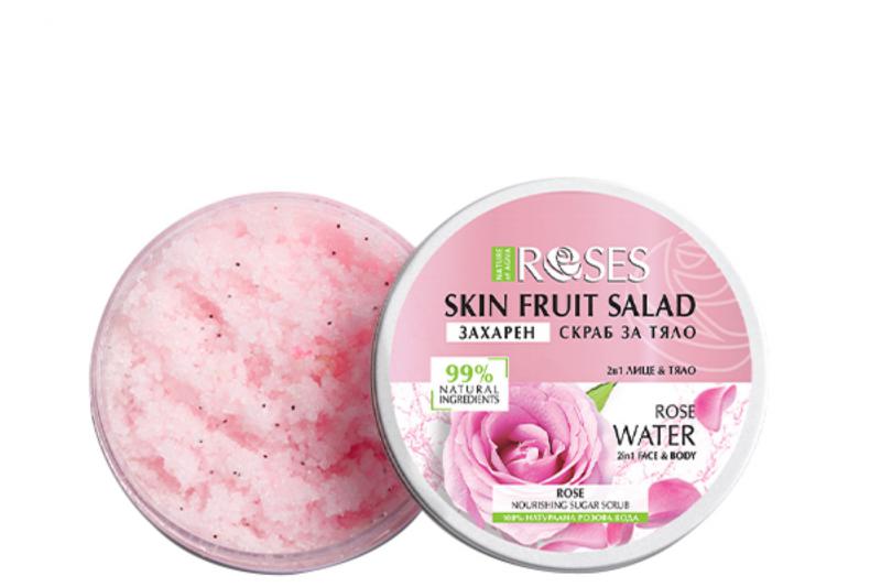 Nature of Agiva Roses Skin Fruit Salad 2:1 Cukros Bőrradír arca és testre Rózsa kivonattal 200ml / 990376