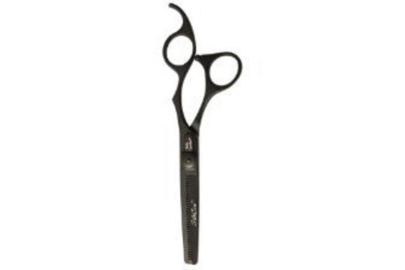 Olivia Garden SilkCut Matt Black Professzionális Ritkító Olló (6.35" - 35 fog)
