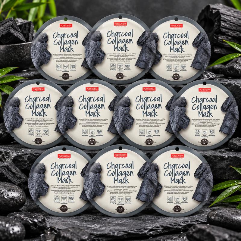 PureDerm Aktív Szén Fátyolmaszk Circle – 10 db