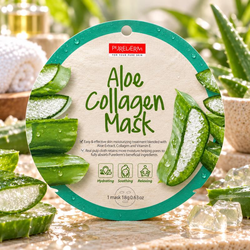 PureDerm Aloe Vera Fátyolmaszk Circle – 1 db