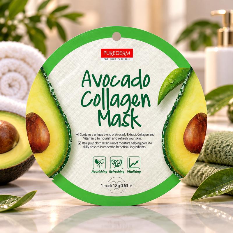 PureDerm Avokádó Fátyolmaszk Circle – 1 db