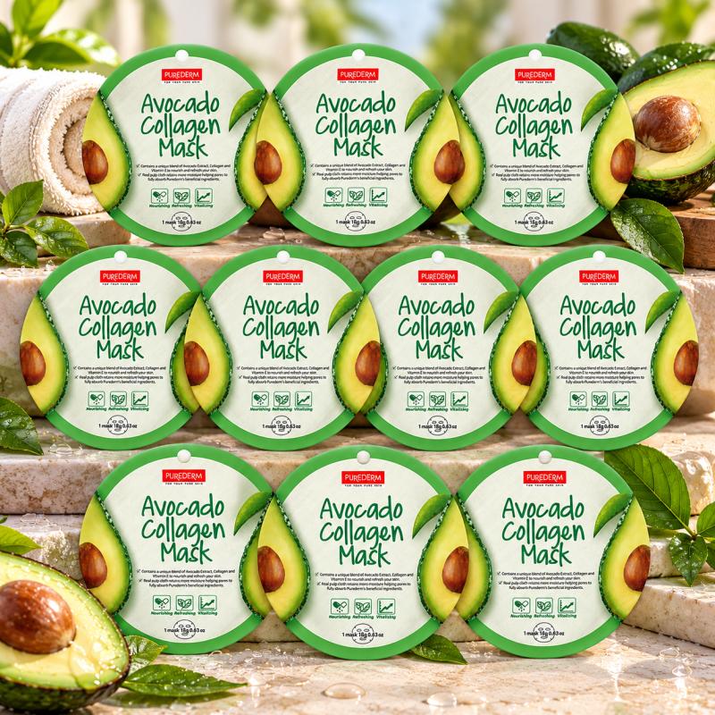 PureDerm Avokádó Fátyolmaszk Circle – 10 db