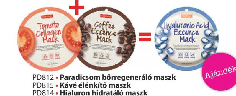 PureDerm Kávé maszk circle + Paradicsom maszk circle / Ajándék Hialuron maszk circle