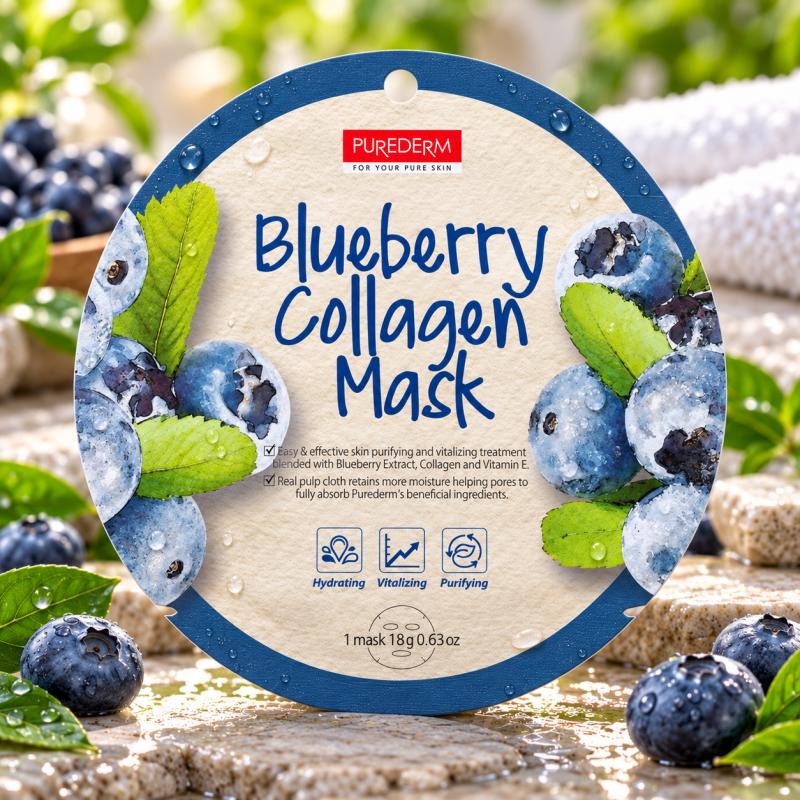 PureDerm Kékáfonya Fátyolmaszk Circle – 1 db