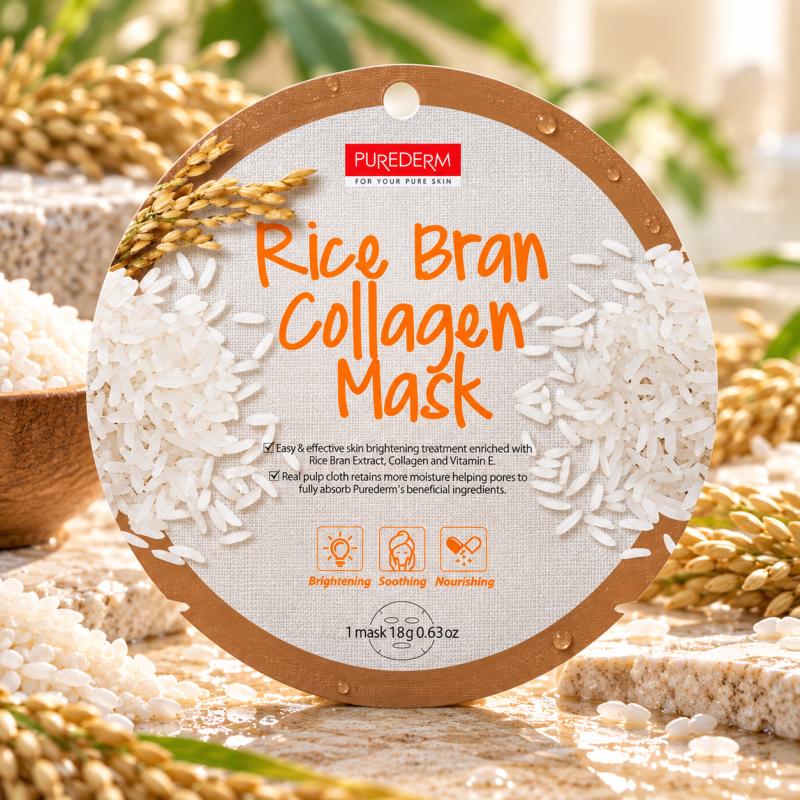 PureDerm Rizskorpa Fátyolmaszk Circle – 1 db