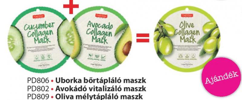 PureDerm Uborka maszk circle + Avokádó maszk circle / Ajándék Olive maszk circle