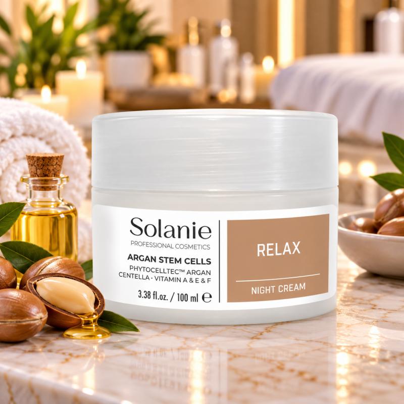 Solanie Argán Növényi Őssejtes Relax Éjszakai Krém 100 ml