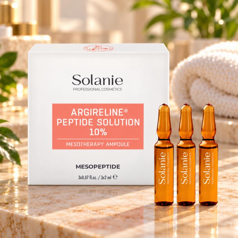 Solanie Argireline Peptid Oldat 10% – Mezoterápiás Ránctalanító Ampulla 3×2 ml
