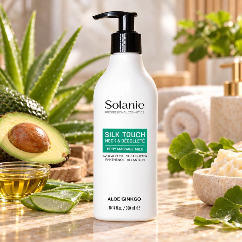 Solanie SILK TOUCH Testápoló Masszázs Tej (Nyak-dekoltázs és testápoló tej) 300 ml