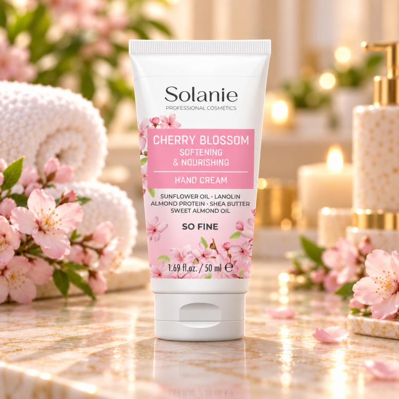 Solanie So Fine Puhító és Tápláló Kézkrém Cseresznyevirág Illattal 50 ml