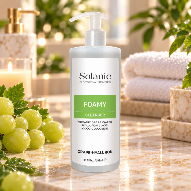 Solanie Szőlő-Hialuron Habzó Lemosó Gél 500 ml