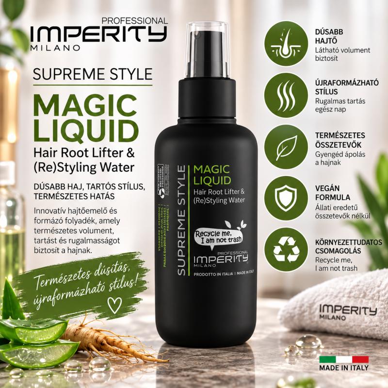 Supreme Style Magic Liquid hajtőemelő styling és (re)styling folyadék – 3 az 1-ben – 150 ml – (555486)