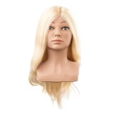 Bettina babafej természetes hajjal, 40 cm, aranyszőke (1222)
