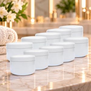 Fehér Műanyag Tégely Kozmetikumokhoz – 30 ml, 10 db/csomag