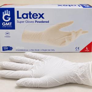 Festőkesztyű latex 100 db (M, 50 pár), fehér, púderes