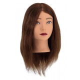 Franca babafej természetes hajjal, 40 cm, középbarna (1630)