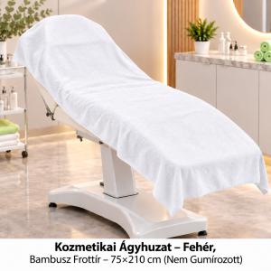Kozmetikai Ágyhuzat – Fehér, Bambusz Frottír – 75×210 cm (Nem Gumírozott)