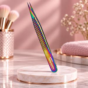 Long Lashes szempilla csipesz egyenes - multicolor, 12cm (LLA33015)
