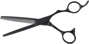 Olivia Garden SilkCut PRO Matt Black Professzionális Ritkító Olló (6.35" - 35 fog)