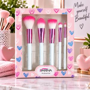 Sminkecset készlet 5 db-os – fehér-pink – (688)