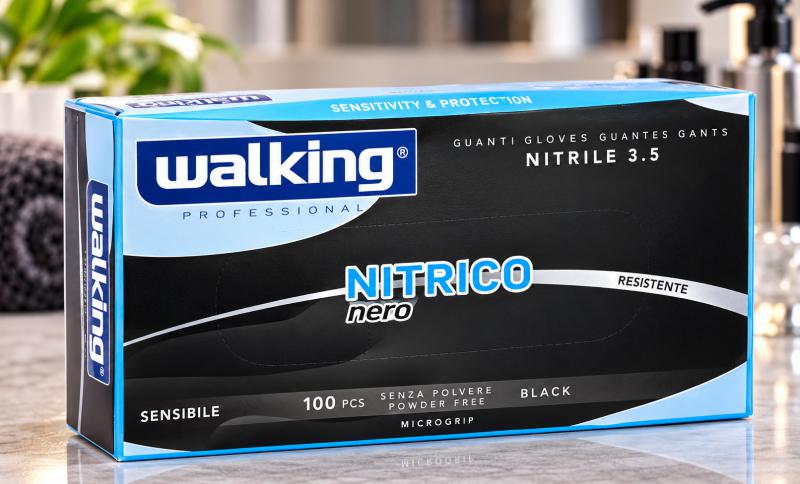 Walking Nitrico Nero Nitril Gumikesztyű – Fekete ("S" vagy "M" méret)