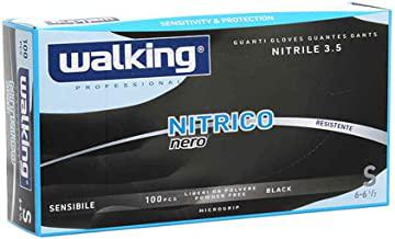 Walking Nitrico Nero "S" vagy "M" méretű, Nitril gumikesztyű / FEKETE